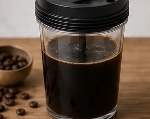 Swirl lid brewing coffee